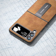 Custodia retro effetto litchi per Samsung Galaxy Z Flip4