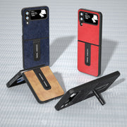 Custodia retro effetto litchi per Samsung Galaxy Z Flip4