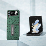 Custodia in vera pelle con trama di struzzo per Samsung Galaxy Z