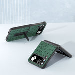 Custodia in vera pelle con trama di struzzo per Samsung Galaxy Z