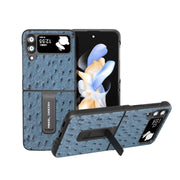 Custodia in vera pelle con trama di struzzo per Samsung Galaxy Z