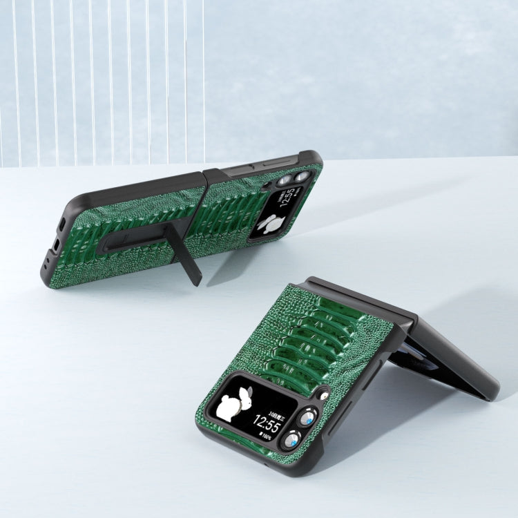 Custodia per telefono serie Weilai in vera pelle con supporto, For Samsung Galaxy Z Flip4