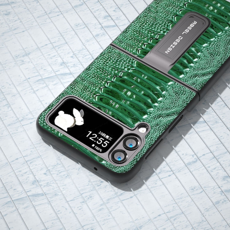 Custodia per telefono serie Weilai in vera pelle con supporto, For Samsung Galaxy Z Flip4