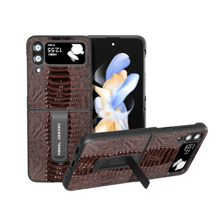 Custodia per telefono serie Weilai in vera pelle con supporto, For Samsung Galaxy Z Flip4
