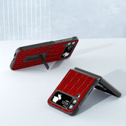 Custodia in pelle con motivo coccodrillo per Samsung Galaxy Z Fli