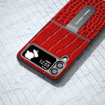 Custodia in pelle motivo coccodrillo per Samsung Galaxy Z Flip4