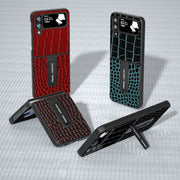 Custodia in pelle con motivo coccodrillo per Samsung Galaxy Z Fli