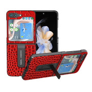 Custodia in pelle con motivo coccodrillo per Samsung Galaxy Z Fli