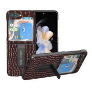 Custodia in pelle con motivo coccodrillo per Samsung Galaxy Z Fli