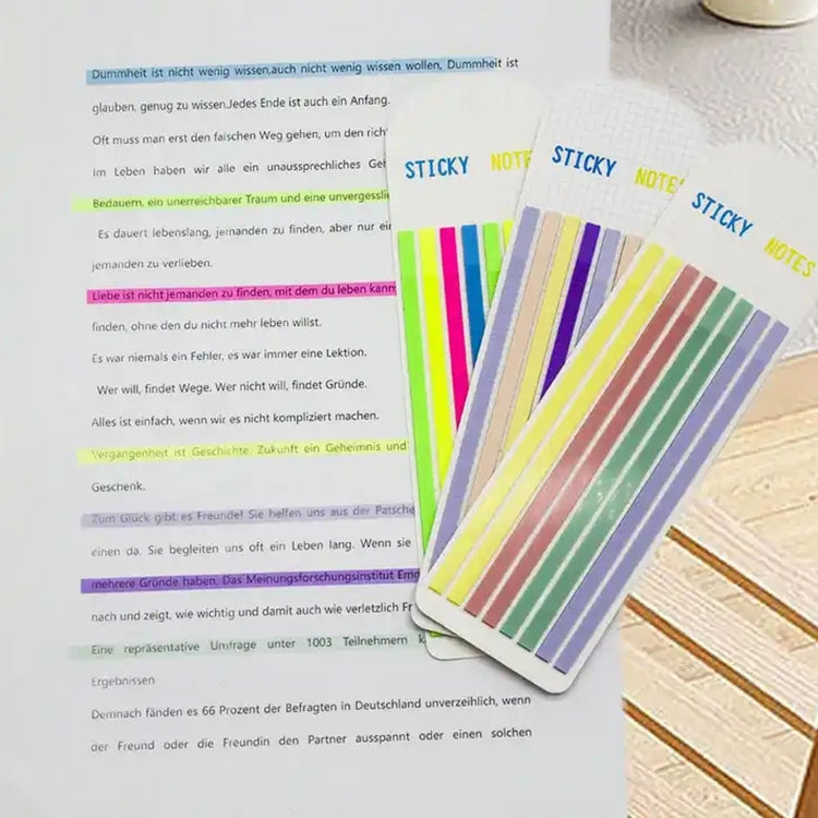 Striscia trasparente Colore fluorescente Impermeabile Sticky Note Long Strip Index Sticker