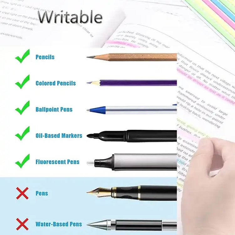 Striscia trasparente Colore fluorescente Impermeabile Sticky Note Long Strip Index Sticker