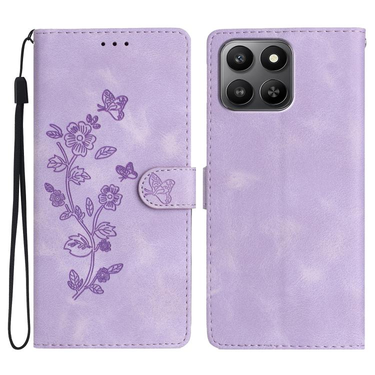 Custodia per telefono in pelle con motivo a farfalla in rilievo, For Honor 400 Smart 5G, For Honor X6c 4G, For Honor 400 Pro Global 160.8mm, For Honor 400 Lite Global