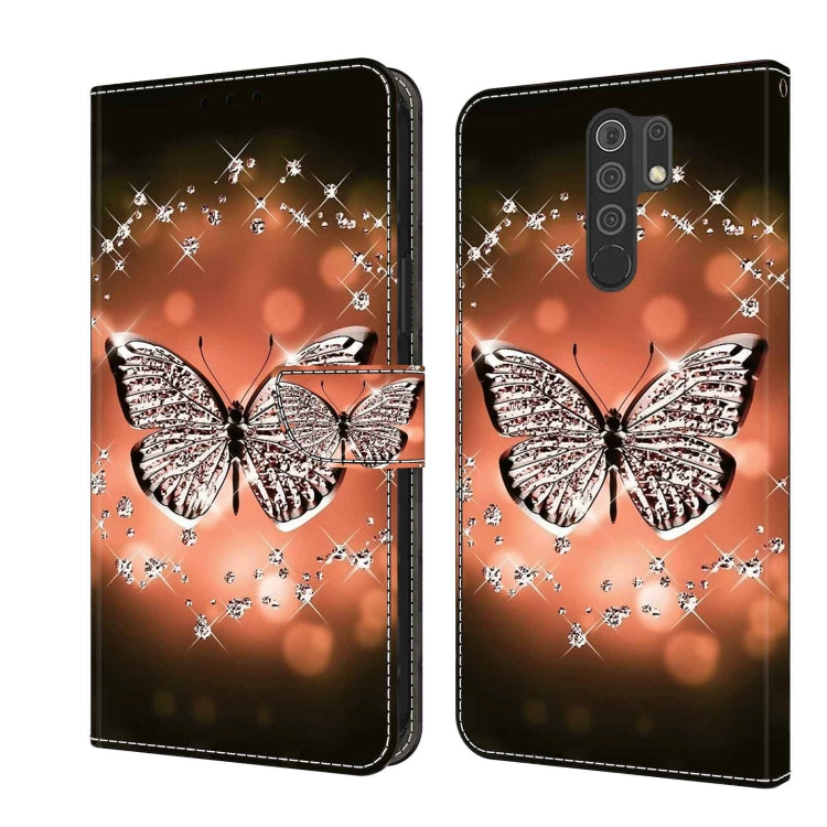 Custodia per telefono in pelle protettiva antiurto Crystal 3D, For Xiaomi Redmi 9