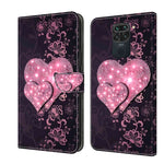 Custodia per telefono in pelle protettiva antiurto Crystal 3D, For Xiaomi Redmi Note 9
