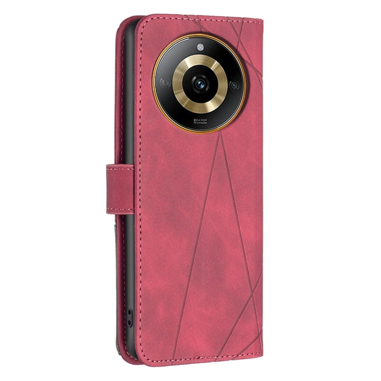 Custodia per telefono in pelle con struttura a rombo con fibbia magnetica, For  Realme 11 4G, For Realme 11 5G, For Realme C53, For Realme C65 4G