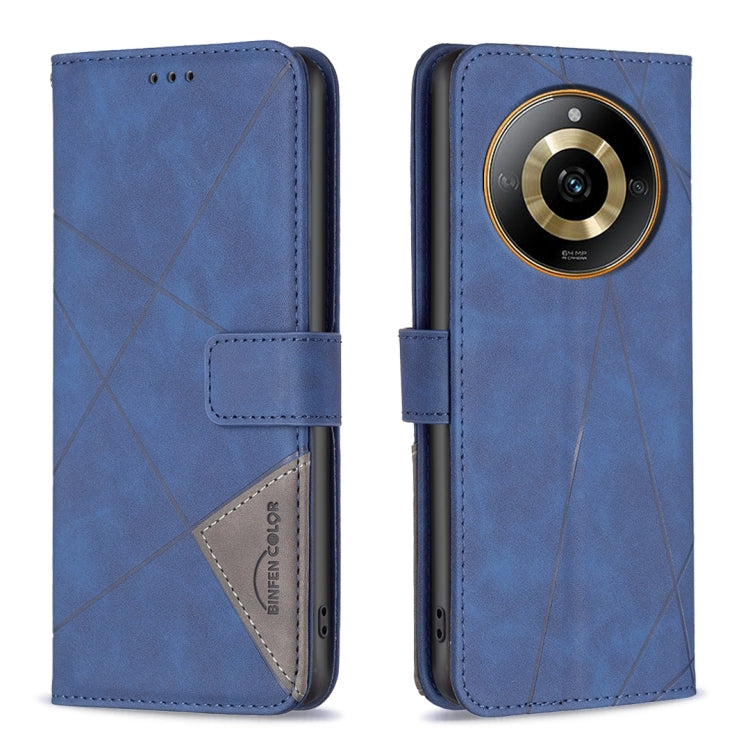 Custodia per telefono in pelle con struttura a rombo con fibbia magnetica, For  Realme 11 4G, For Realme 11 5G, For Realme C53, For Realme C65 4G
