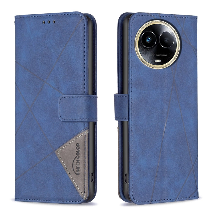 Custodia per telefono in pelle con struttura a rombo con fibbia magnetica, For  Realme 11 4G, For Realme 11 5G, For Realme C53, For Realme C65 4G