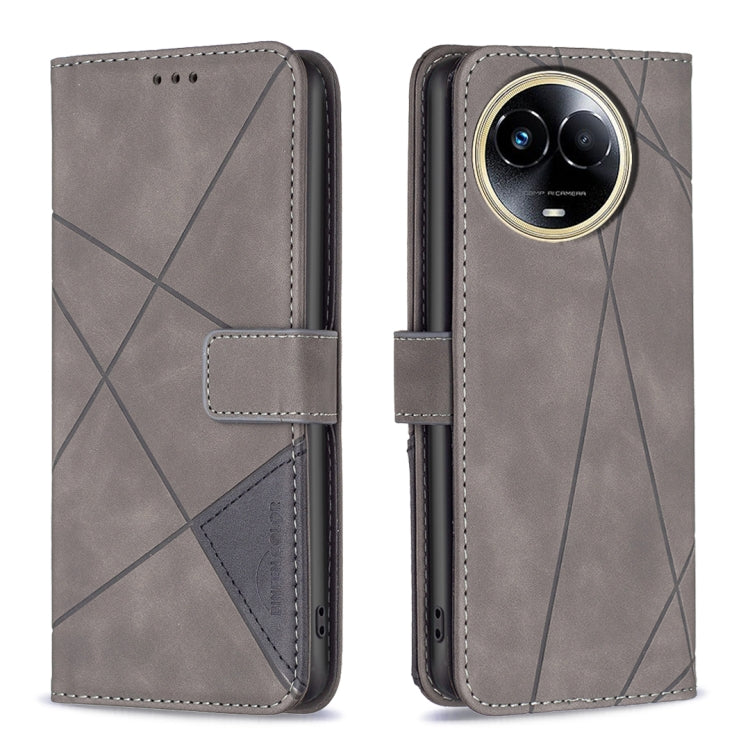 Custodia per telefono in pelle con struttura a rombo con fibbia magnetica, For  Realme 11 4G, For Realme 11 5G, For Realme C53, For Realme C65 4G