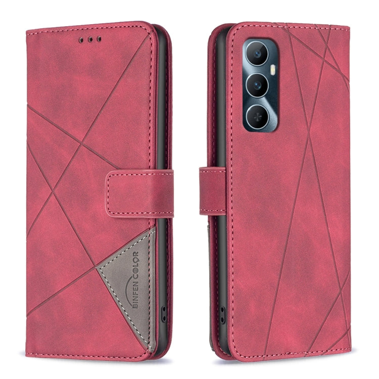 Custodia per telefono in pelle con struttura a rombo con fibbia magnetica, For  Realme 11 4G, For Realme 11 5G, For Realme C53, For Realme C65 4G