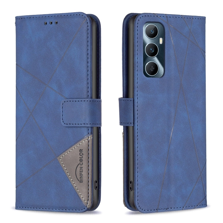 Custodia per telefono in pelle con struttura a rombo con fibbia magnetica, For  Realme 11 4G, For Realme 11 5G, For Realme C53, For Realme C65 4G