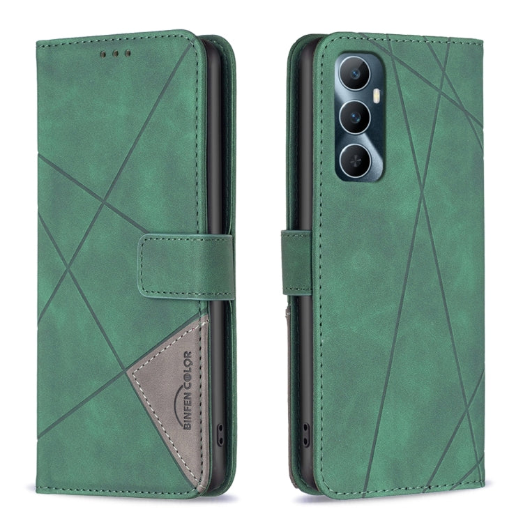Custodia per telefono in pelle con struttura a rombo con fibbia magnetica, For  Realme 11 4G, For Realme 11 5G, For Realme C53, For Realme C65 4G