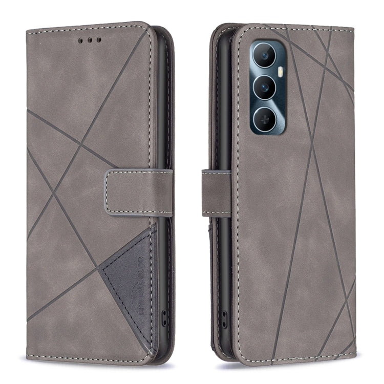 Custodia per telefono in pelle con struttura a rombo con fibbia magnetica, For  Realme 11 4G, For Realme 11 5G, For Realme C53, For Realme C65 4G