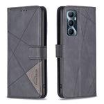 Custodia per telefono in pelle con struttura a rombo con fibbia magnetica, For  Realme 11 4G, For Realme 11 5G, For Realme C53, For Realme C65 4G