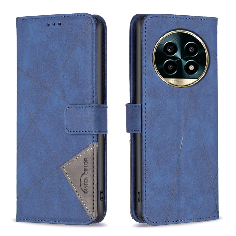 Custodia per telefono in pelle con struttura a rombo con fibbia magnetica, For Realme 13 Pro 5G / 13 Pro+ 5G, For Realme GT 6 / GT 6T, For Realme C61 / C63, For Realme 12+ 5G