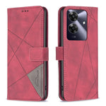 Custodia per telefono in pelle con struttura a rombo con fibbia magnetica, For Realme 14 Pro, For Realme 14X 5G, For Realme C75 4G, For Realme Note 60 / C61