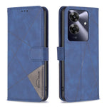 Custodia per telefono in pelle con struttura a rombo con fibbia magnetica, For Realme 14 Pro, For Realme 14X 5G, For Realme C75 4G, For Realme Note 60 / C61