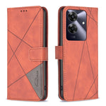 Custodia per telefono in pelle con struttura a rombo con fibbia magnetica, For Realme 14 Pro, For Realme 14X 5G, For Realme C75 4G, For Realme Note 60 / C61