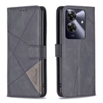 Custodia per telefono in pelle con struttura a rombo con fibbia magnetica, For Realme 14 Pro, For Realme 14X 5G, For Realme C75 4G, For Realme Note 60 / C61