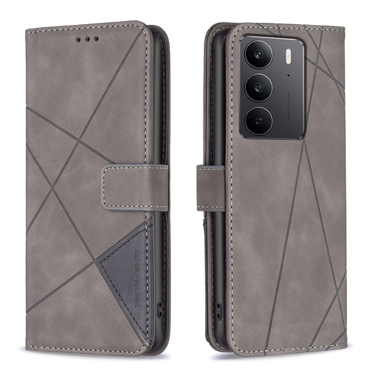 Custodia per telefono in pelle con struttura a rombo con fibbia magnetica, For Realme 14 Pro, For Realme 14X 5G, For Realme C75 4G, For Realme Note 60 / C61