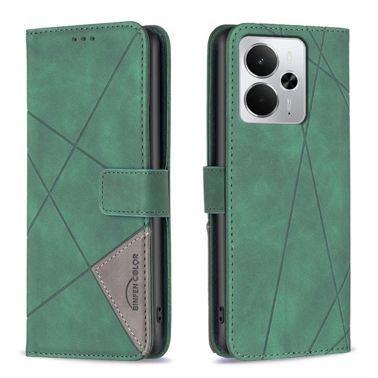 Custodia per telefono in pelle con struttura a rombo con fibbia magnetica, For Realme 15 Pro 5G, For Realme 15 5G, For Realme 14 5G Global, For Realme P3 Pro