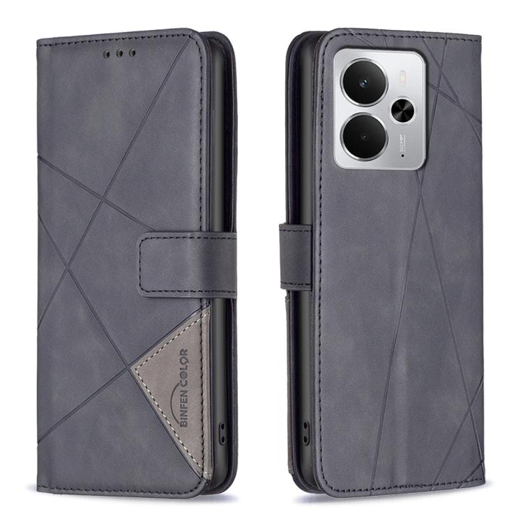 Custodia per telefono in pelle con struttura a rombo con fibbia magnetica, For Realme 15 Pro 5G, For Realme 15 5G, For Realme 14 5G Global, For Realme P3 Pro
