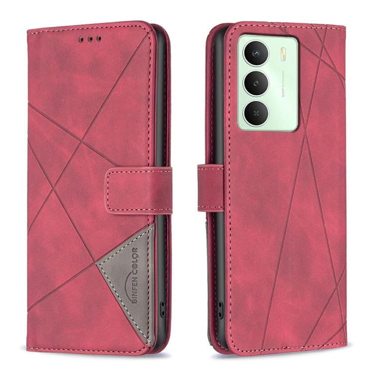 Custodia per telefono in pelle con struttura a rombo con fibbia magnetica, For Realme 14 Pro, For Realme 14X 5G, For Realme C75 4G, For Realme Note 60 / C61