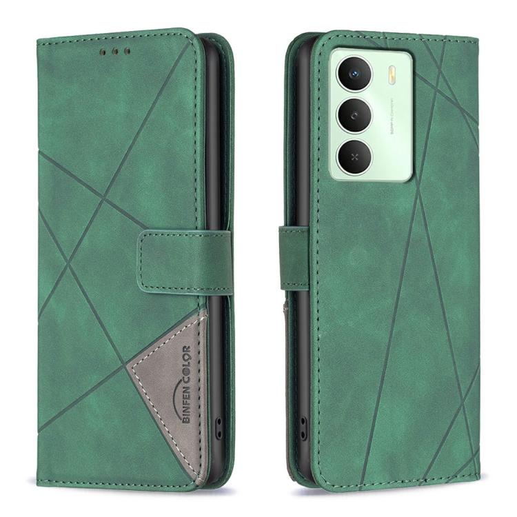 Custodia per telefono in pelle con struttura a rombo con fibbia magnetica, For Realme 14 Pro, For Realme 14X 5G, For Realme C75 4G, For Realme Note 60 / C61