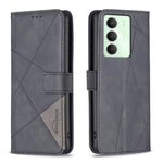 Custodia per telefono in pelle con struttura a rombo con fibbia magnetica, For Realme 14 Pro, For Realme 14X 5G, For Realme C75 4G, For Realme Note 60 / C61