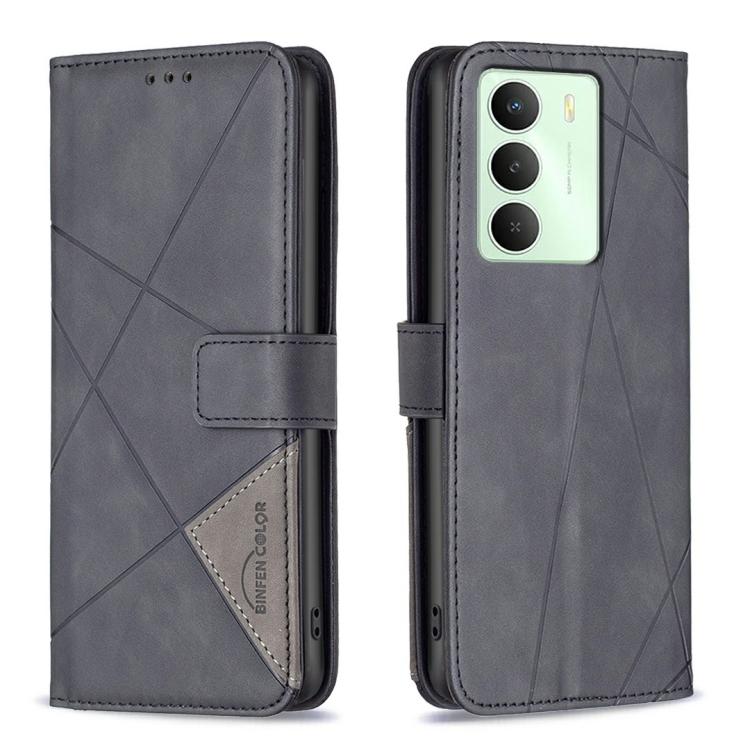 Custodia per telefono in pelle con struttura a rombo con fibbia magnetica, For Realme 14 Pro, For Realme 14X 5G, For Realme C75 4G, For Realme Note 60 / C61