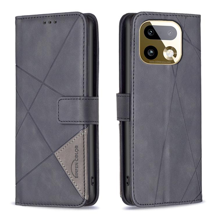 Custodia per telefono in pelle con struttura a rombo con fibbia magnetica, For Realme 16T 5G, For Realme 16 5G, For Realme 16 Pro+ 5G, For Realme 16 Pro 5G