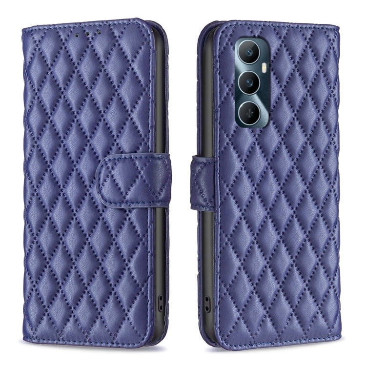 Custodia per cellulare in pelle con flip a portafoglio Diamond Lattice, For Realme 12+ 5G, For Realme C53, For Realme C65 4G