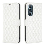 Custodia per cellulare in pelle con flip a portafoglio Diamond Lattice, For Realme 12+ 5G, For Realme C53, For Realme C65 4G