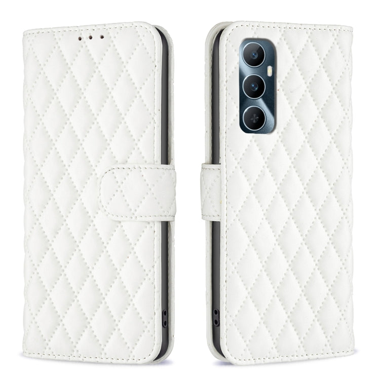 Custodia per cellulare in pelle con flip a portafoglio Diamond Lattice, For Realme 12+ 5G, For Realme C53, For Realme C65 4G