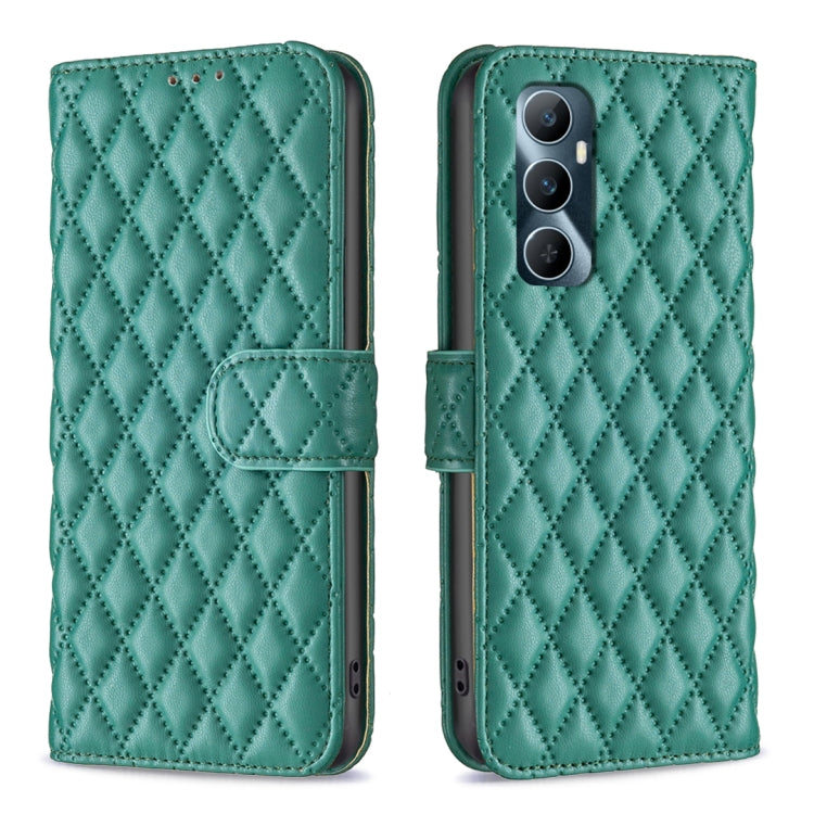 Custodia per cellulare in pelle con flip a portafoglio Diamond Lattice, For Realme 12+ 5G, For Realme C53, For Realme C65 4G