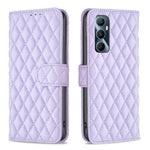 Custodia per cellulare in pelle con flip a portafoglio Diamond Lattice, For Realme 12+ 5G, For Realme C53, For Realme C65 4G