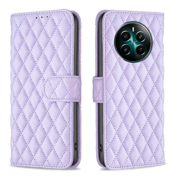 Custodia per cellulare in pelle con flip a portafoglio Diamond Lattice, For Realme 12+ 5G, For Realme C53, For Realme C65 4G