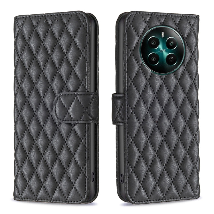 Custodia per cellulare in pelle con flip a portafoglio Diamond Lattice, For Realme 12+ 5G, For Realme C53, For Realme C65 4G