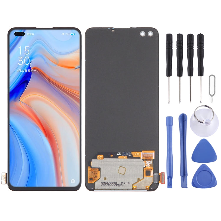 Schermo LCD Super AMOLED originale per con assemblaggio completo di digitalizzatore, For OPPO Reno4 Lite, For OPPO F17 Pro, For OPPO Reno4 5G