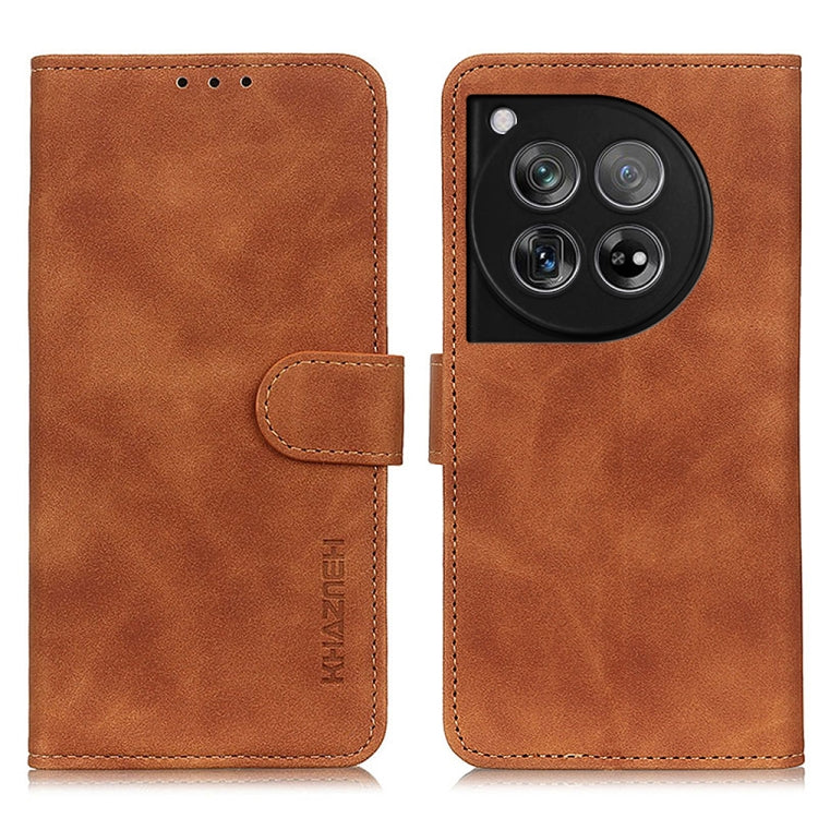 KHAZNEH Custodia per telefono in pelle con trama retrò, For OnePlus 12, For OnePlus Ace 2 Pro, For OnePlus Nord 3 / Ace 2V