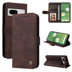 Custodia per telefono in pelle con bottone in metallo con albero della vita Skin Feel, For Google Pixel 8, For Google Pixel 7a, For Google Pixel 7 Pro, For Google Pixel  7